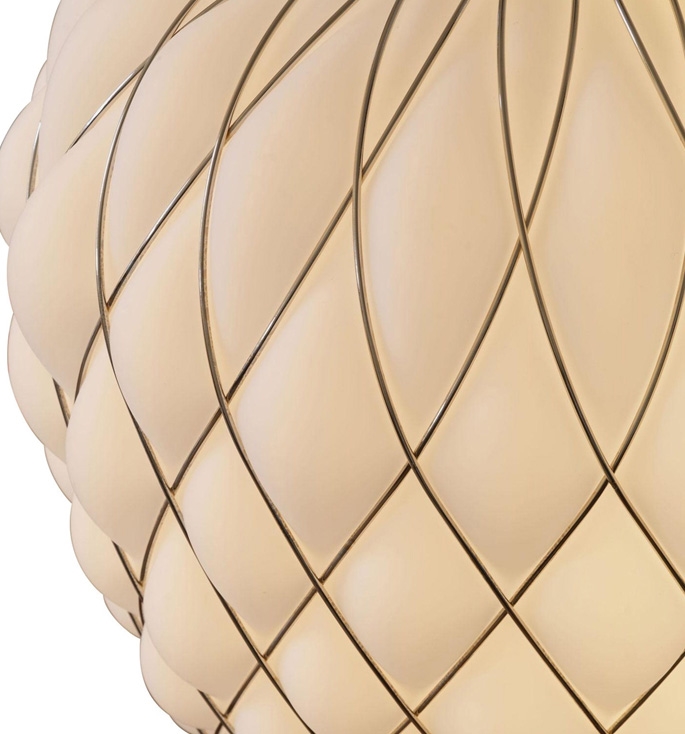 Pinecone Pendel, Stor - Ø50, hvid/guld Hvid