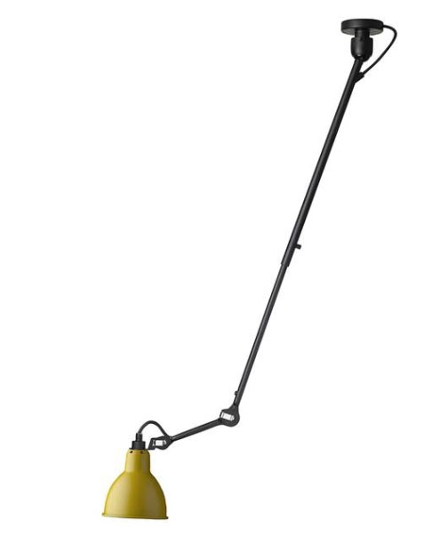 Lampe Gras No 302 loftlampe, sort/gul Sort