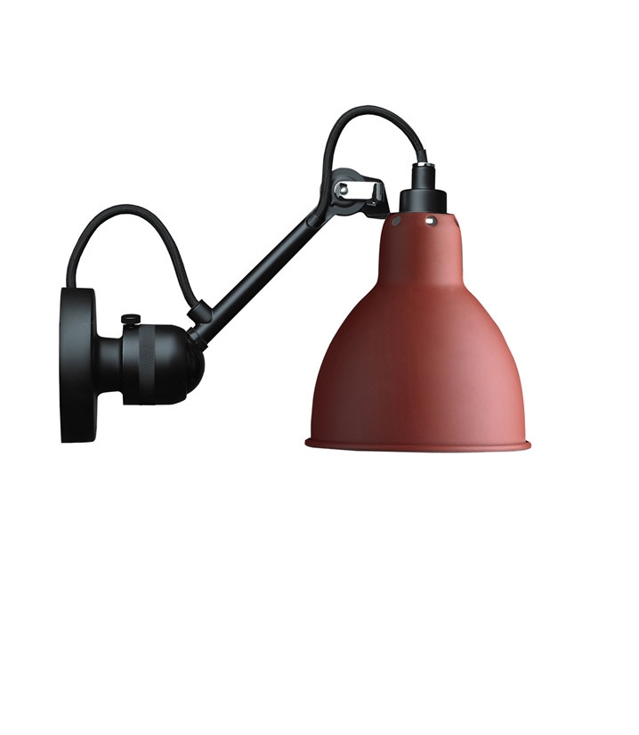 Lampe Gras No 304 Væglampe, sort/rød Sort