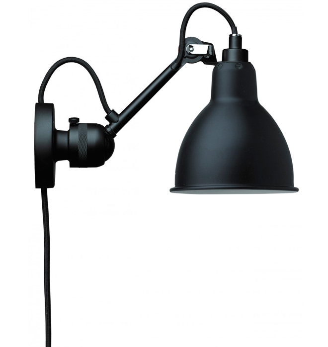 Lampe Gras No 304CA Væglampe, sort Sort