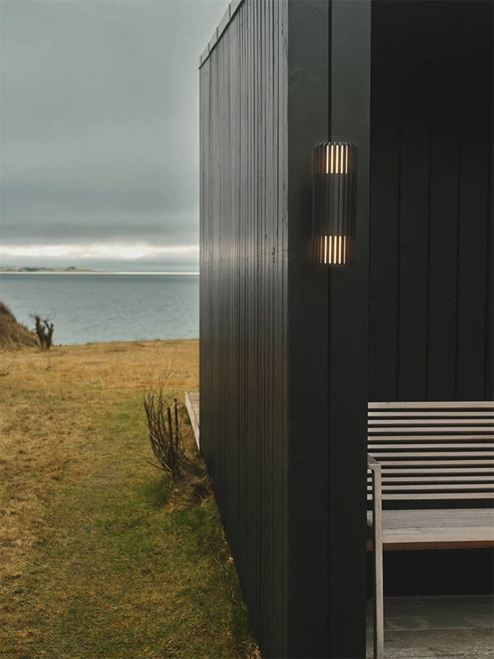 Aludra udendørs double væglampe, seaside sort Sort