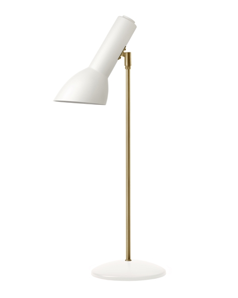 Oblique Bordlampe Messing, Hvid mat Hvid