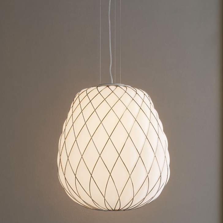 Pinecone Pendel, Lille - Ø30, hvid/chrome Hvid