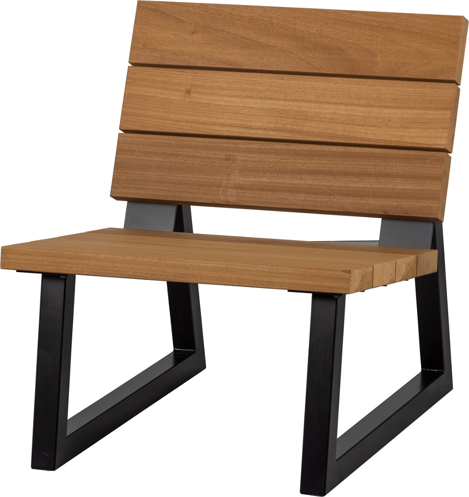 Banco, Udendørs lænestol, natur/sort, H78x68x82 cm, træ, metal Natur/Sort