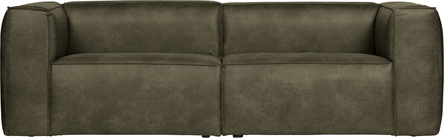 Bean, 3,5-personers sofa med læder, grøn, H73x96x246 cm Grøn