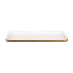 Bakke Platter Festive hvid og messing - large