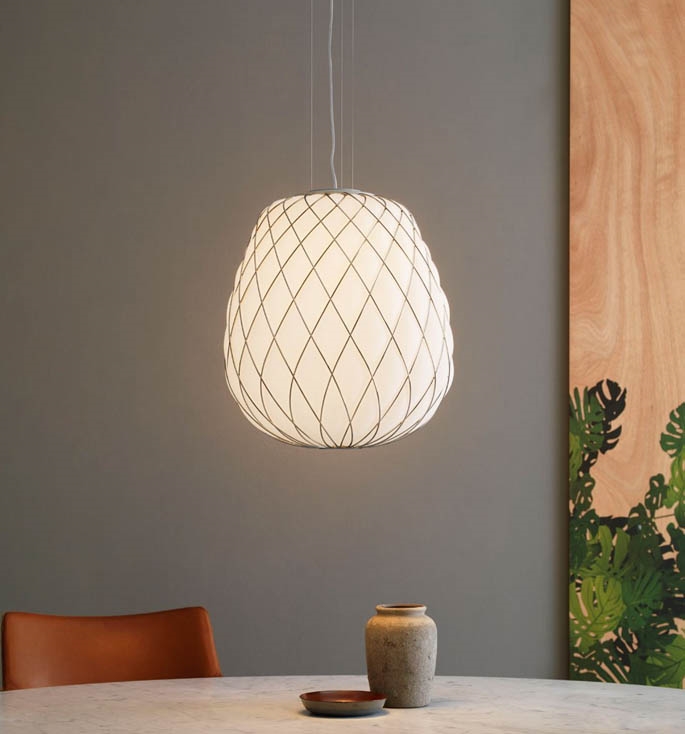 Pinecone Pendel, stor - Ø50, hvid/chrome Hvid