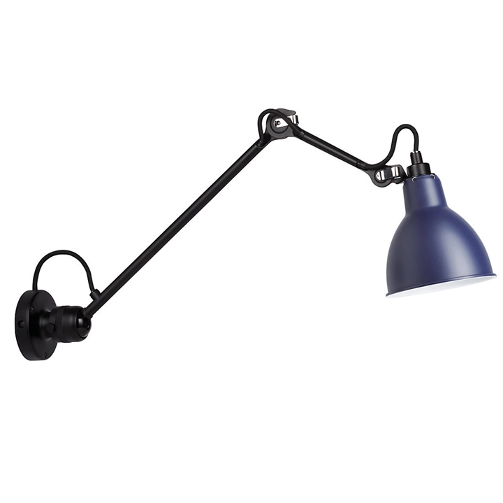 Lampe Gras No 304 L40 Væglampe, sort/blå Sort