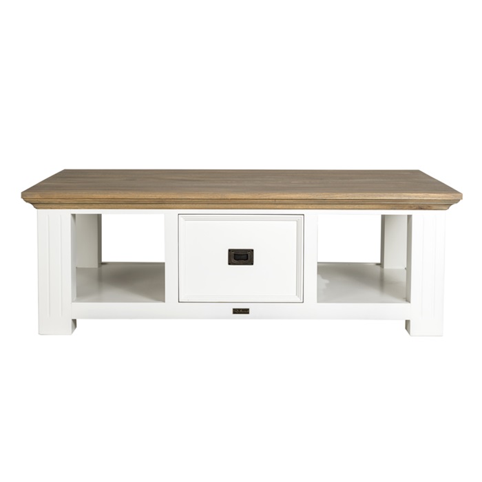 Richmond Sofabord Oakdale m/2 skuffer - hvid/eg 130
