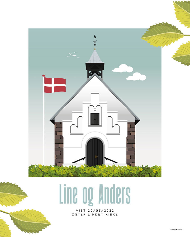 Personlig plakat af Øster Lindet Kirke til 199 DKK