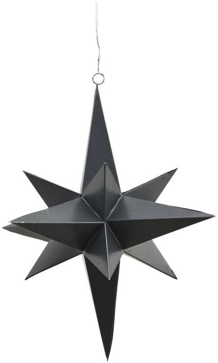 3 Dimensional, Ornament, sort, 25 cm Sort