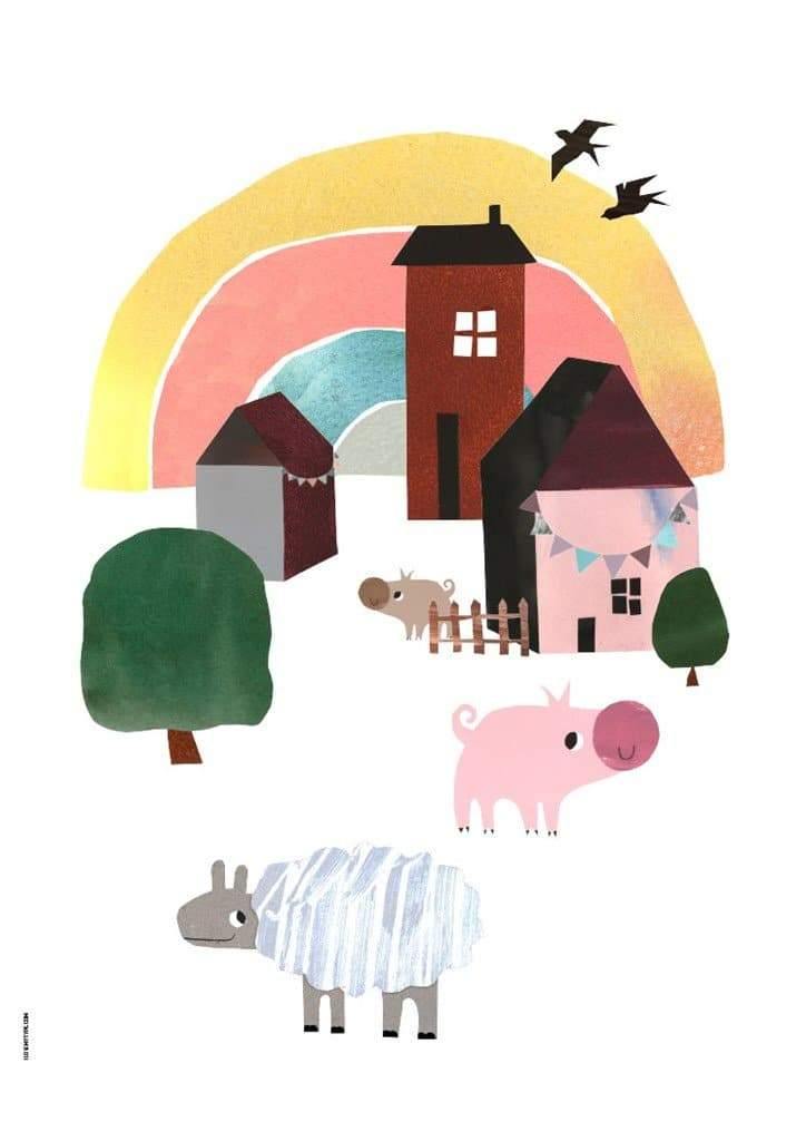 Cosy Village Life A3
