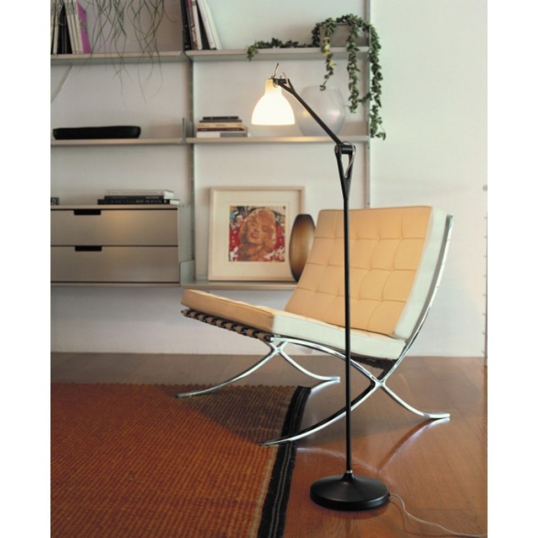 Luxy F1 Gulvlampe Mat Sort/Blank Hvid Skærm - Rotaliana Sort unisex