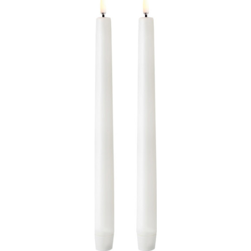 Uyuni LED kronelys, batteri, hvid, Ø2,3xH25 cm, 2-pak