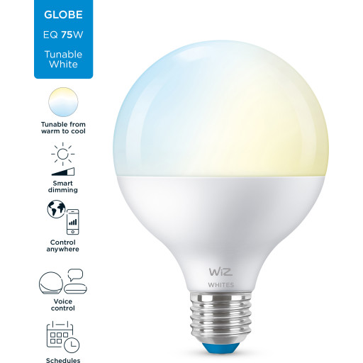 Wiz E27 justerbar hvid globepære på tilbud