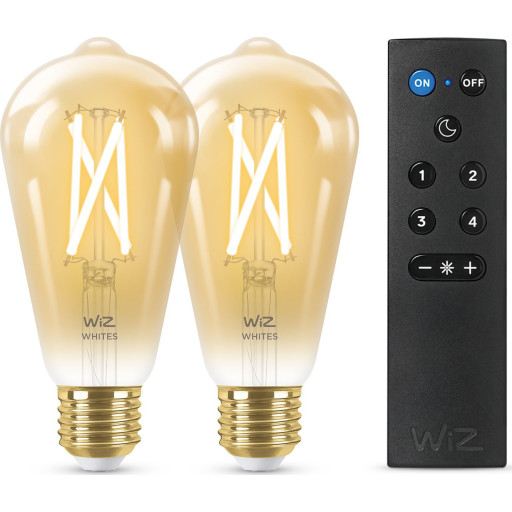 Wiz E27 rørpære med fjernbetjening, justerbar hvid, 2-pak