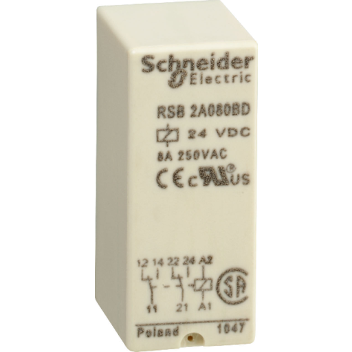 10 stk INTERFACERELÆ 8A 2C/O 24VDC