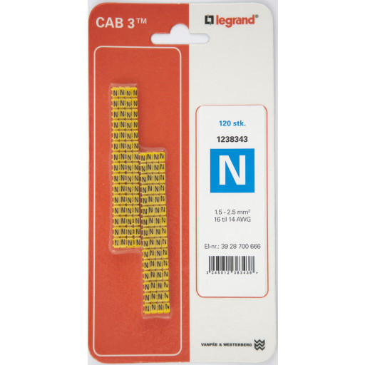 120 stk CAB3 LEDNINGSMÆRKE 1,5-2,5 (N)