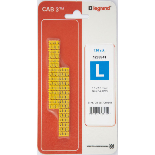 120 stk CAB3 LEDNINGSMÆRKE 1,5-2,5 (L) - Godt tilbud!