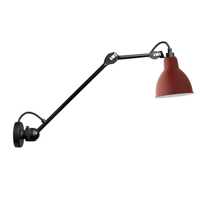 Lampe Gras No 304 L40 væglampe, sort/rød Sort