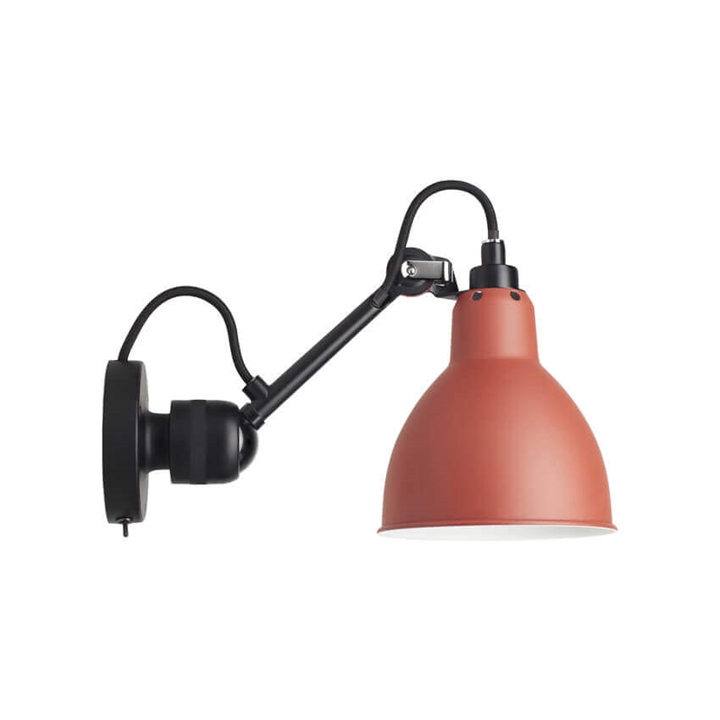 Lampe Gras No 304SW væglampe, sort/rød Sort