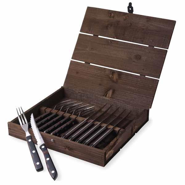 Gense Old Farmer  Classic steakbestik - Brun/sort - 12 dele
