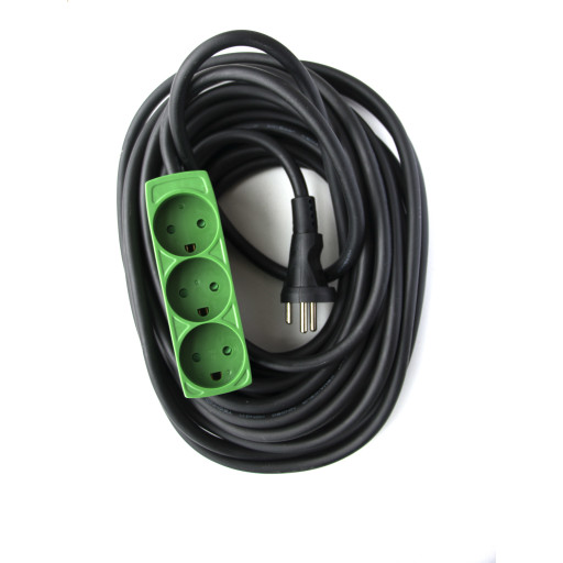 Forlængerkabel 10M H07RN-F 3G1,5 med 3 stikdåse