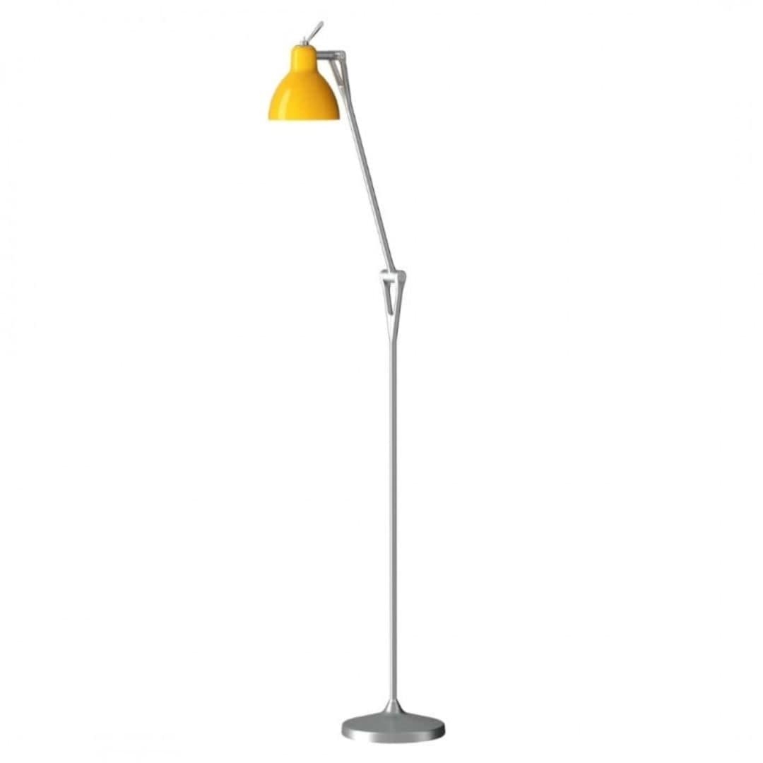 Luxy F1 Gulvlampe Alu/Blank Gul Skærm - Rotaliana Alu / Silver unisex