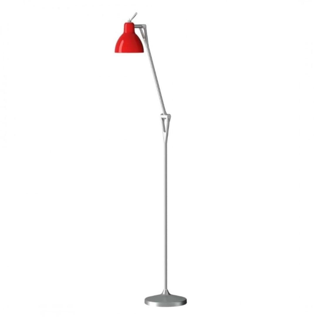 Luxy F1 Gulvlampe Alu/Blank Rød Skærm - Rotaliana Alu / Silver unisex