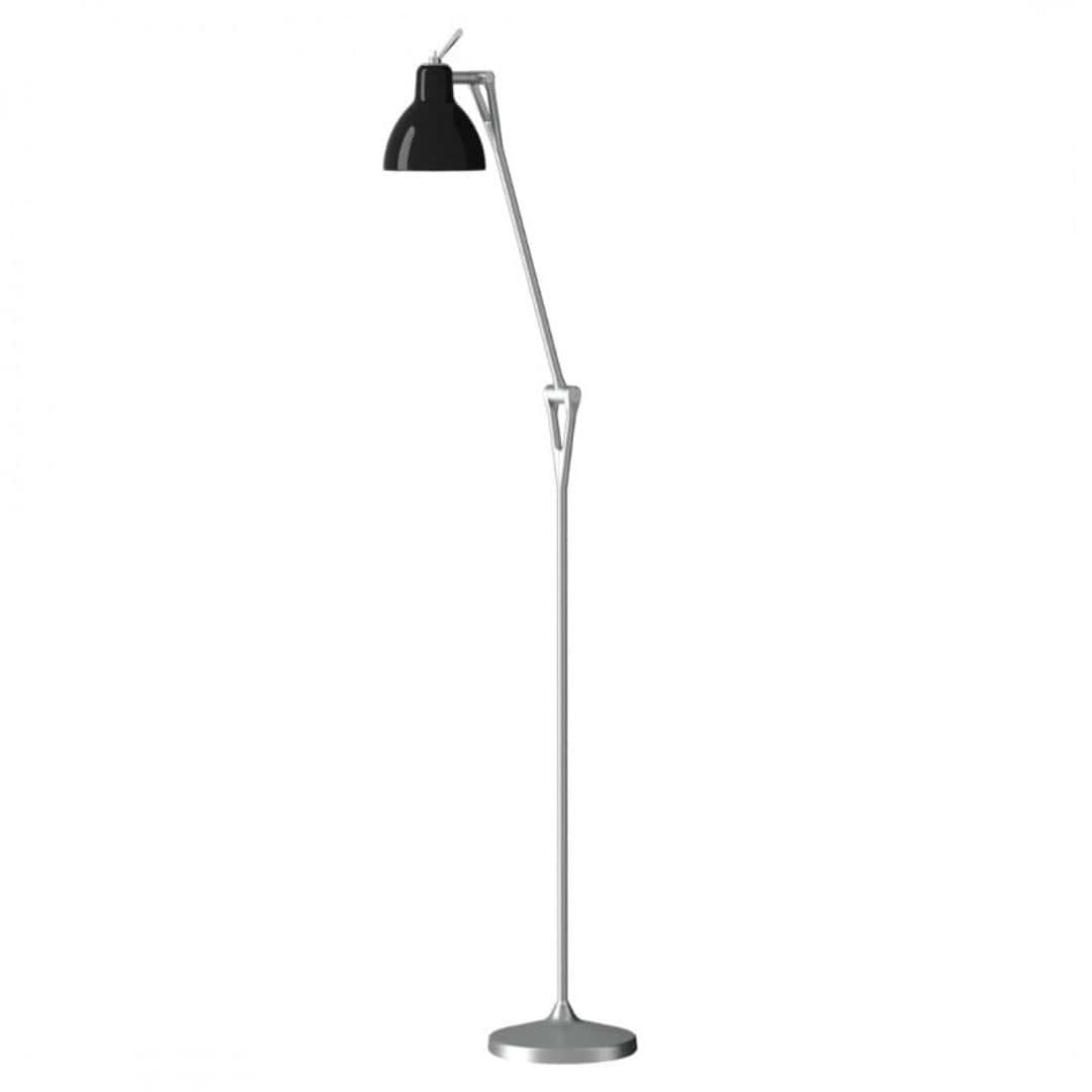 Luxy F1 Gulvlampe Alu/Blank Sort Skærm - Rotaliana Alu / Silver unisex