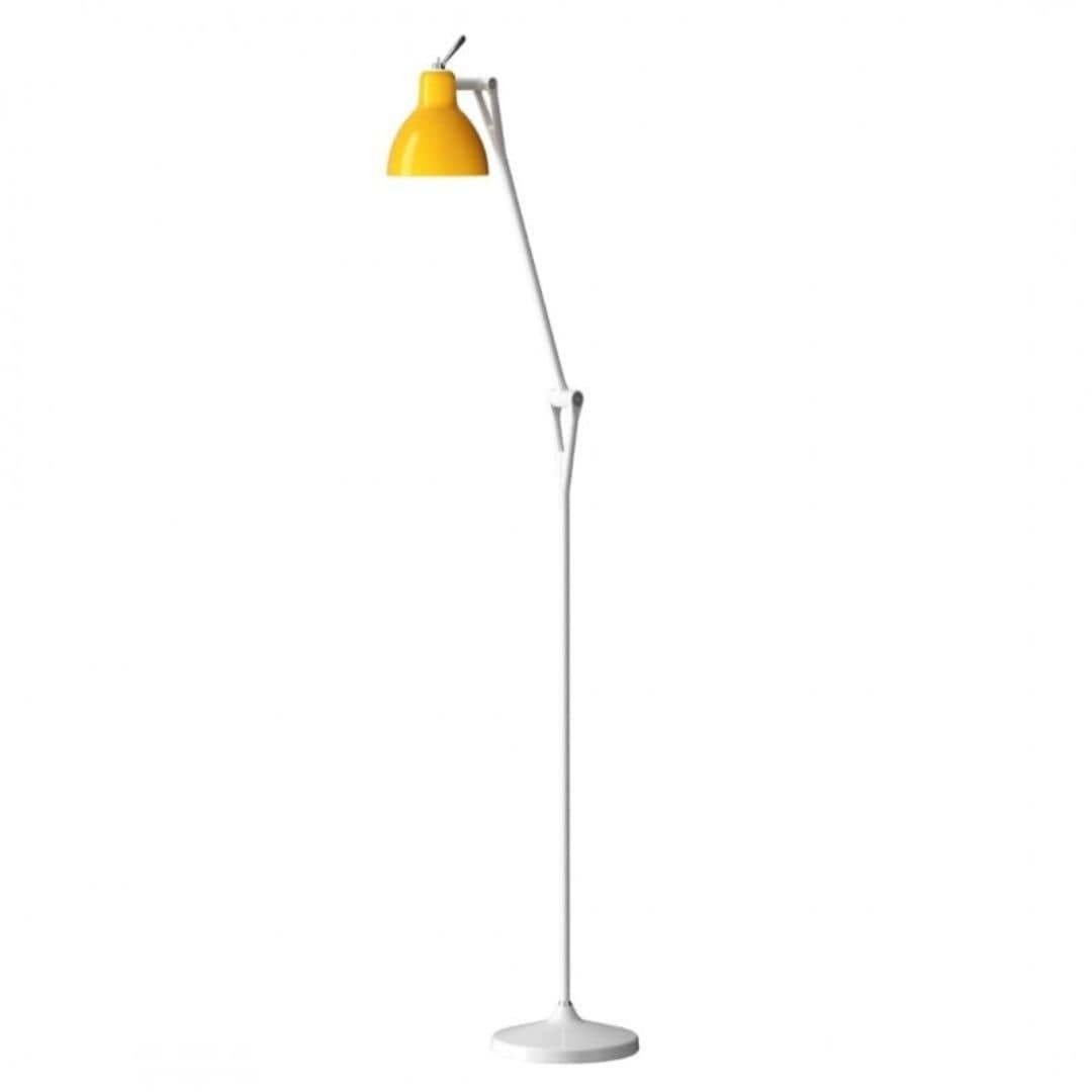 Luxy F1 Gulvlampe Mat Hvid/Blank Gul Skærm - Rotaliana Hvid unisex