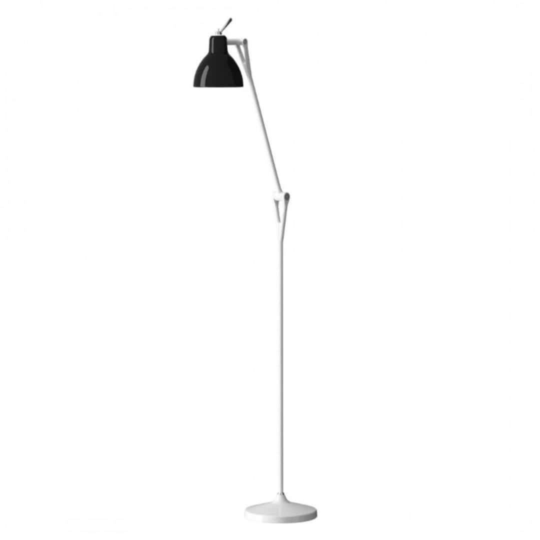 Luxy F1 Gulvlampe Mat Hvid/Blank Sort Skærm - Rotaliana Hvid unisex