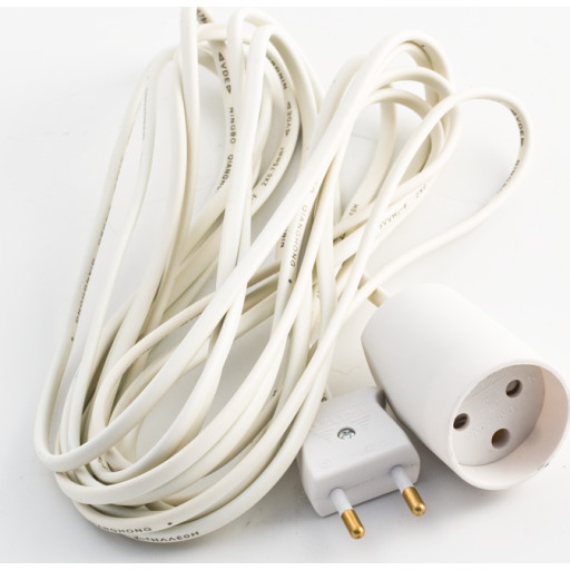 10 stk FORLÆNGERLEDNING U/J 2M HVID