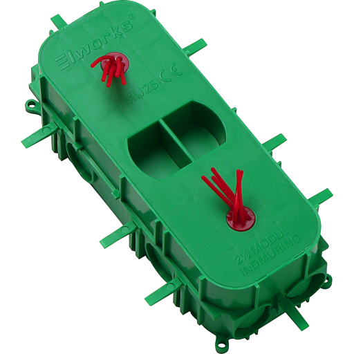 10 stk Indmuringsdåse MU25 til afbryder + stikkontakt, grøn