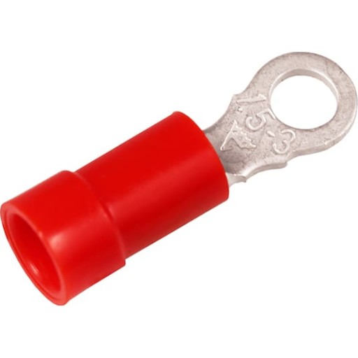 100 stk Isolerede Ringkabelsko rød 0,5-1,5 mm² M5 A1553R
