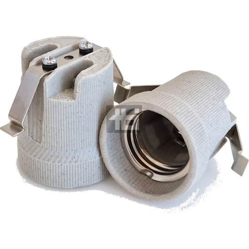 50 stk E27 Porcelænsfatninger med Fjedre - Fantastisk Tilbud!