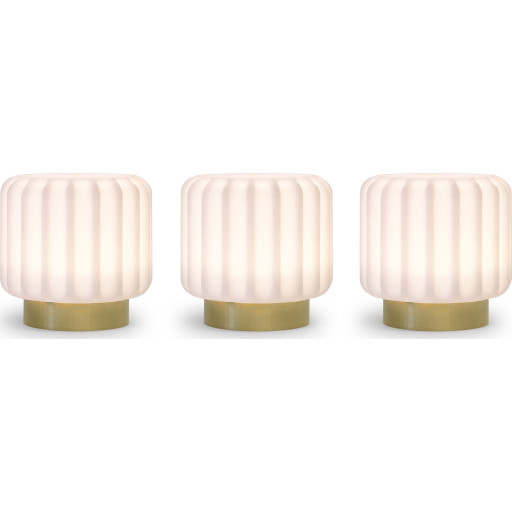 Atelier Pierre Dentelles genopladelig bordlampe, 3 stk, guld