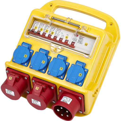 BYGGESTRØMSTAVLE 32A med 4x Schuko - Tilbud!