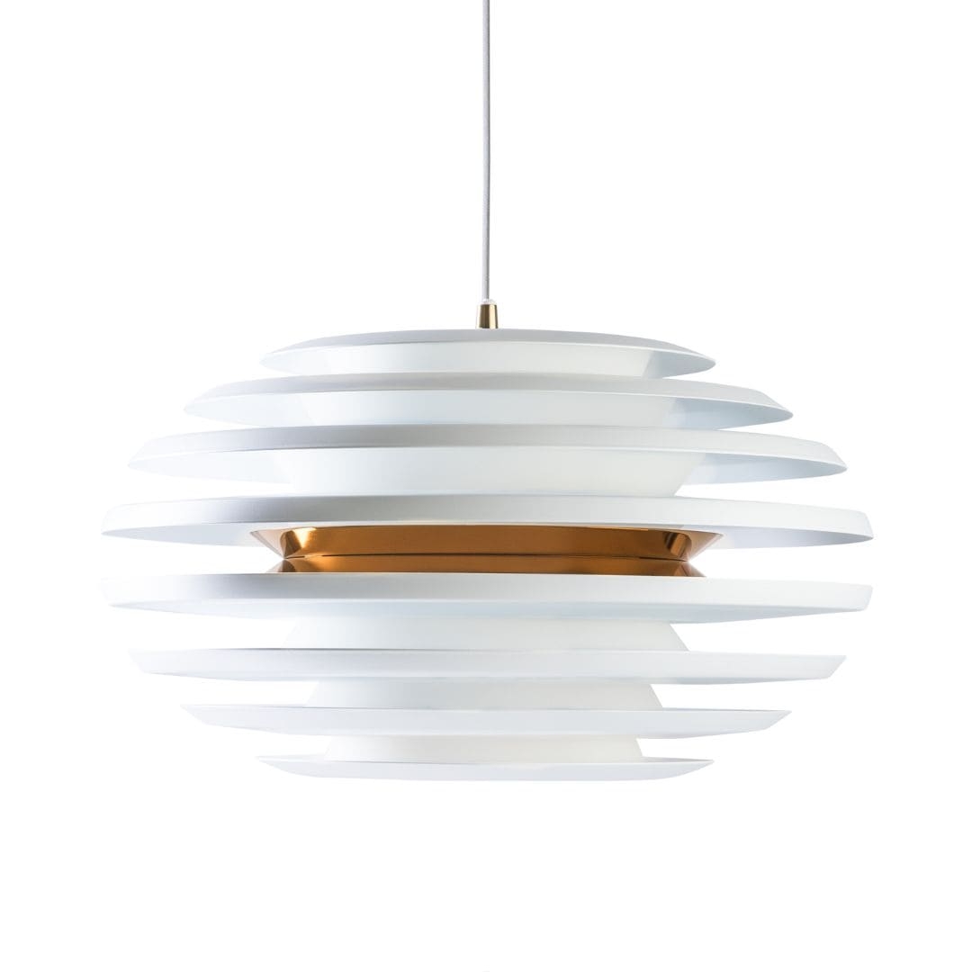 Ellipse Pendel Ø50 Mat Hvid/Messing - Belid Hvid unisex