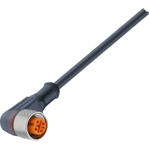 M12-Stik vinkel 4-polet med 5M kabel - Kun 79 DKK!