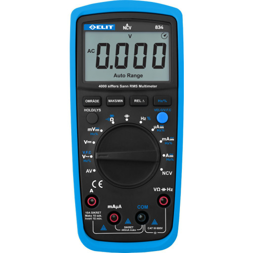 MULTIMETER TRMS ELIT 834 - Kvalitetsmåler til el