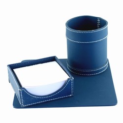 Kontorsæt - petrol læder