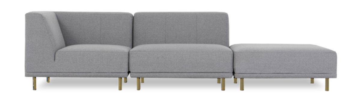 Paris | Chaiselongsofa (tre moduler) Lysegrå