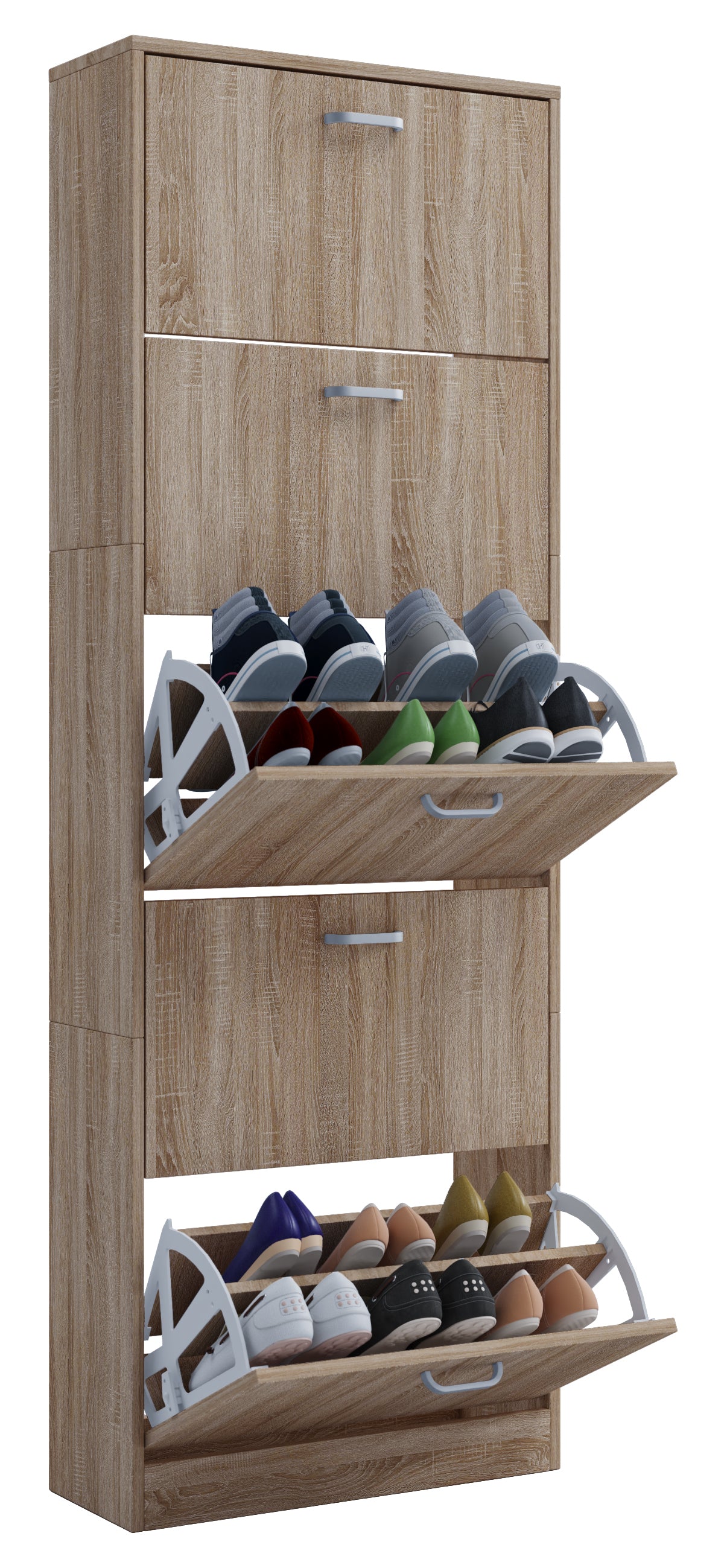 Praktisk og rummelig skoskab med vippefunktion, naturfarvet Naturfarvet