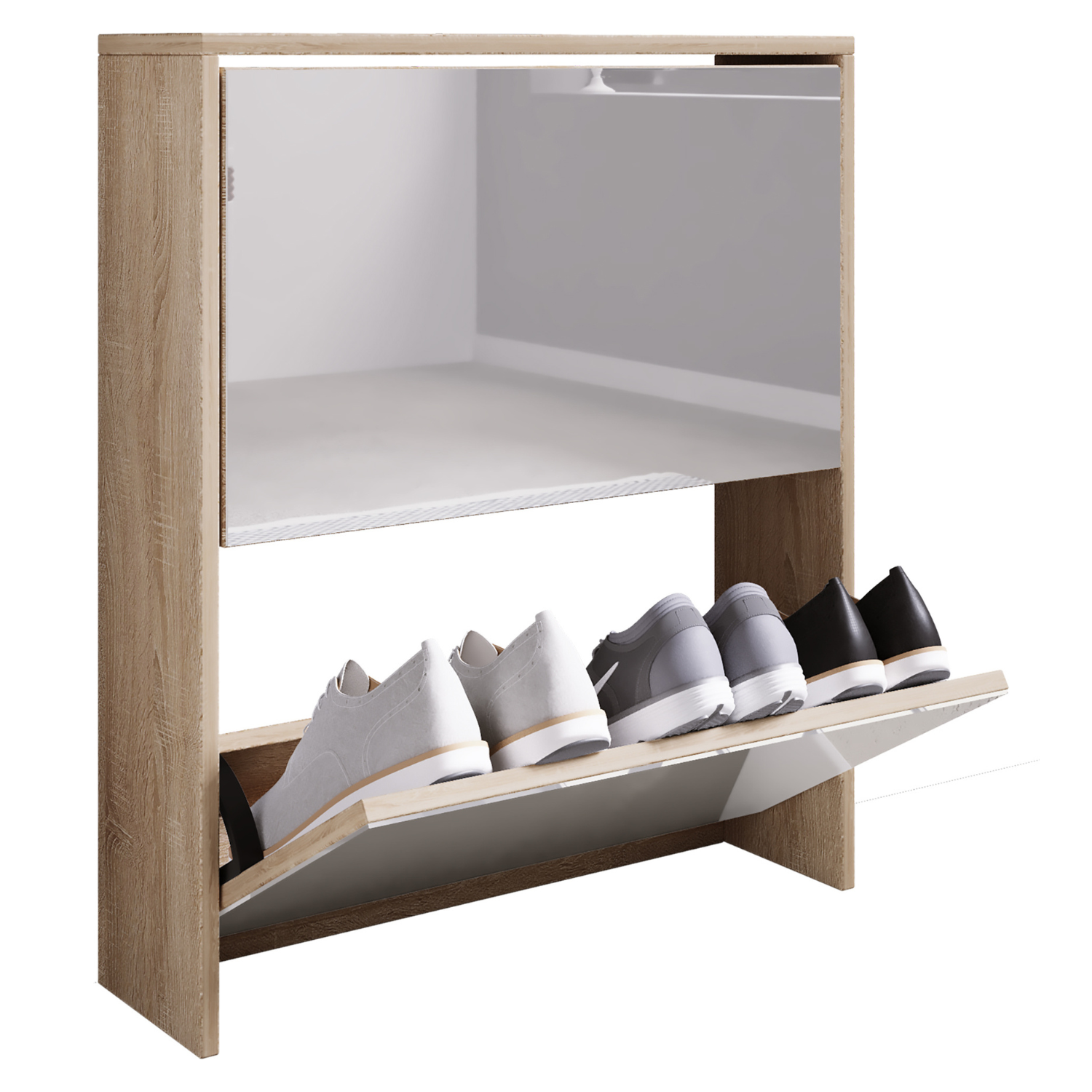 Skoskab med vippefunktion, naturfarvet honning eg Naturfarvet