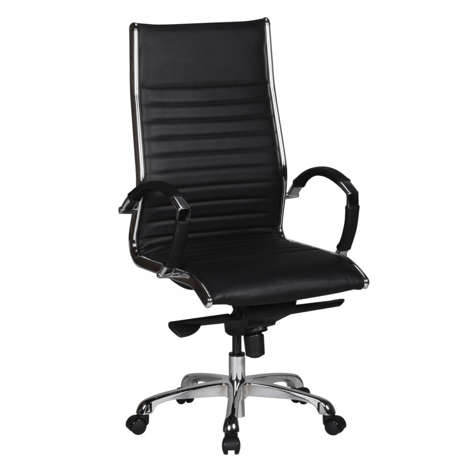 Amstyle Kontorstol Salzburg - Ægte Læder, Sort Sort