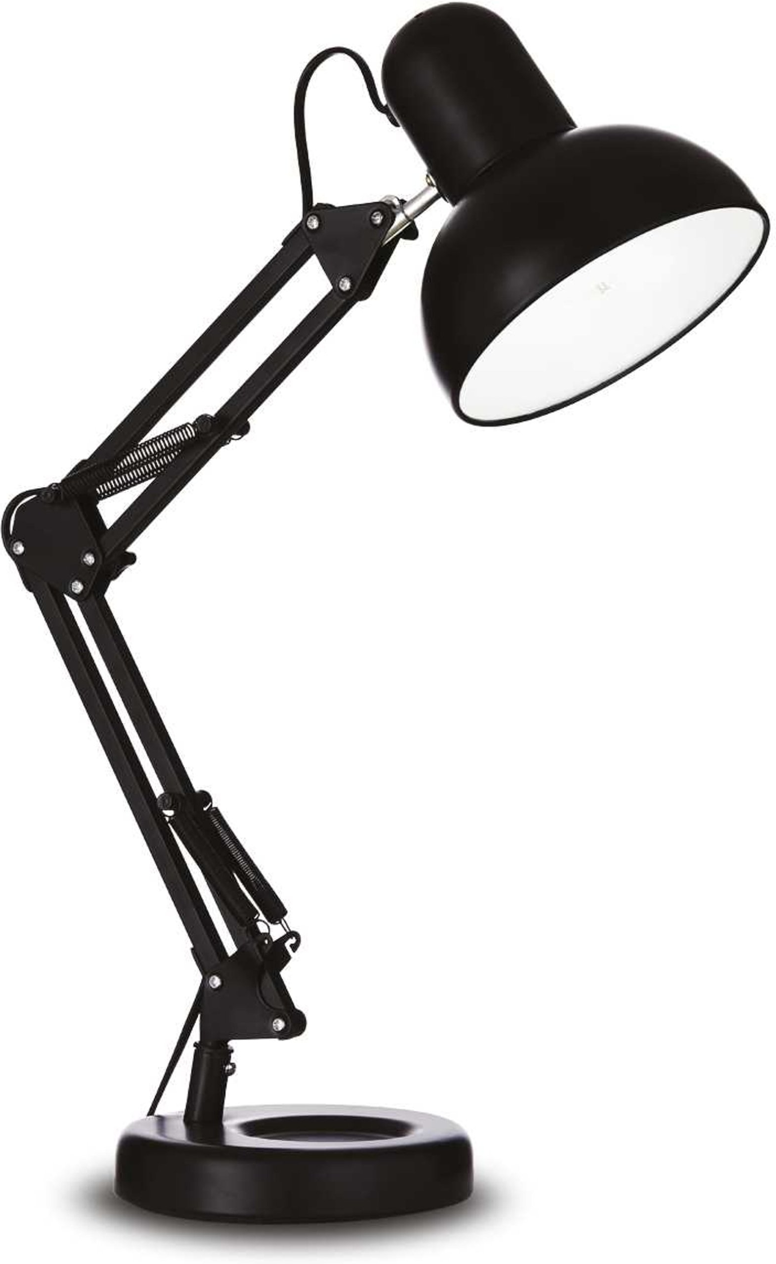 Bordlampe Ideal Lux Kelly sort metal med justerbar arm, skrivebordslampe Sort