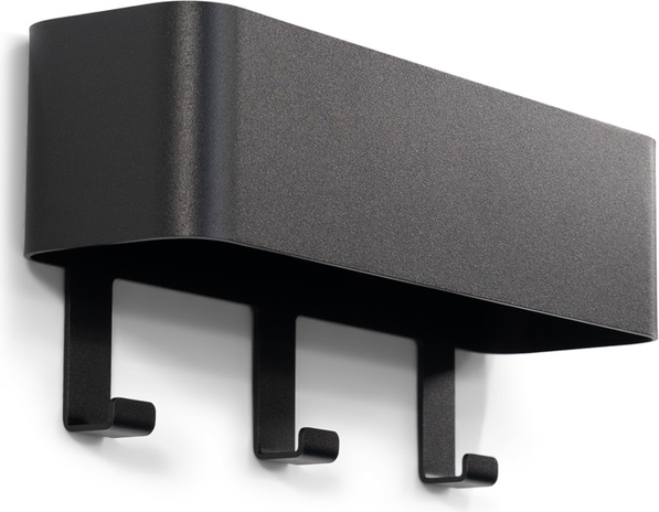 Entréknagerække med hylde Spinder Design Dax Play  -  sort pulverlakeret stål H12ÃB27ÃD7,5 cm Sort