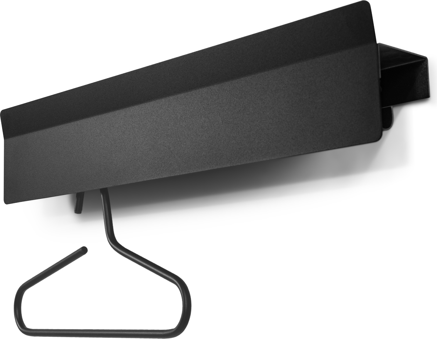 Entréknagerække Spinder Design Vigilo i mat sort stål med hylde og 8 kroge, 77 cm Sort