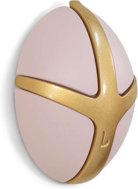 3-knagers knagerække Spinder Design Tick  -  lyserød/guld vægknage til entré, badeværelse og køkken Lyserød/guld